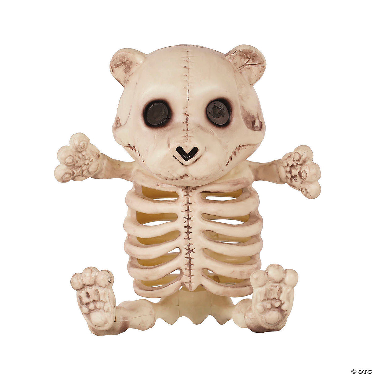 13 1/4" Sitting Bear Plastic Skeleton Halloween Tabletop Decoration