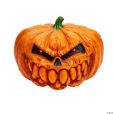 12" Light-up Scary Plastic Pumpkin With Sound Halloween Decoration