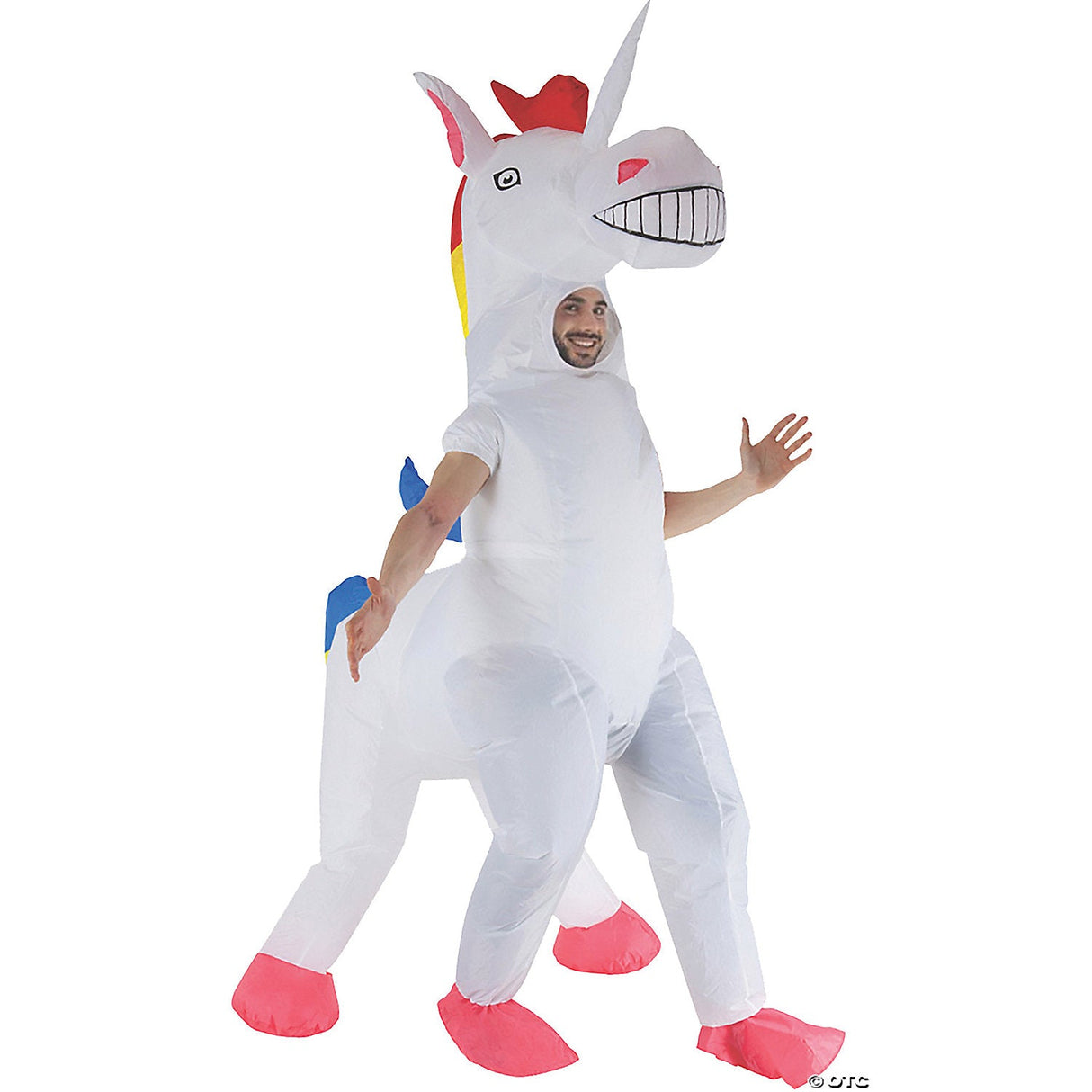 Adult Inflatable 4-Legged Unicorn Costume – Funny Fantasy Halloween Party Outfit