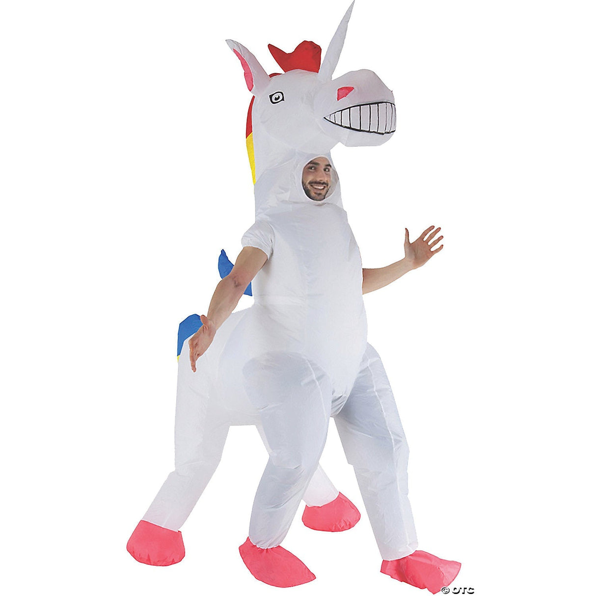 Adult Inflatable 4-Legged Unicorn Costume – Funny Fantasy Halloween Party Outfit