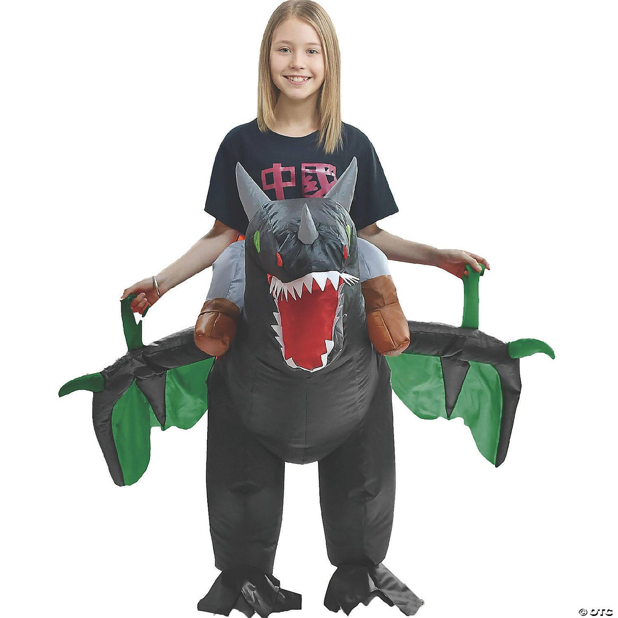 Kid's Inflatable Dragon Ride On Costume - Baby Halloween Costume Cosplay Dress U