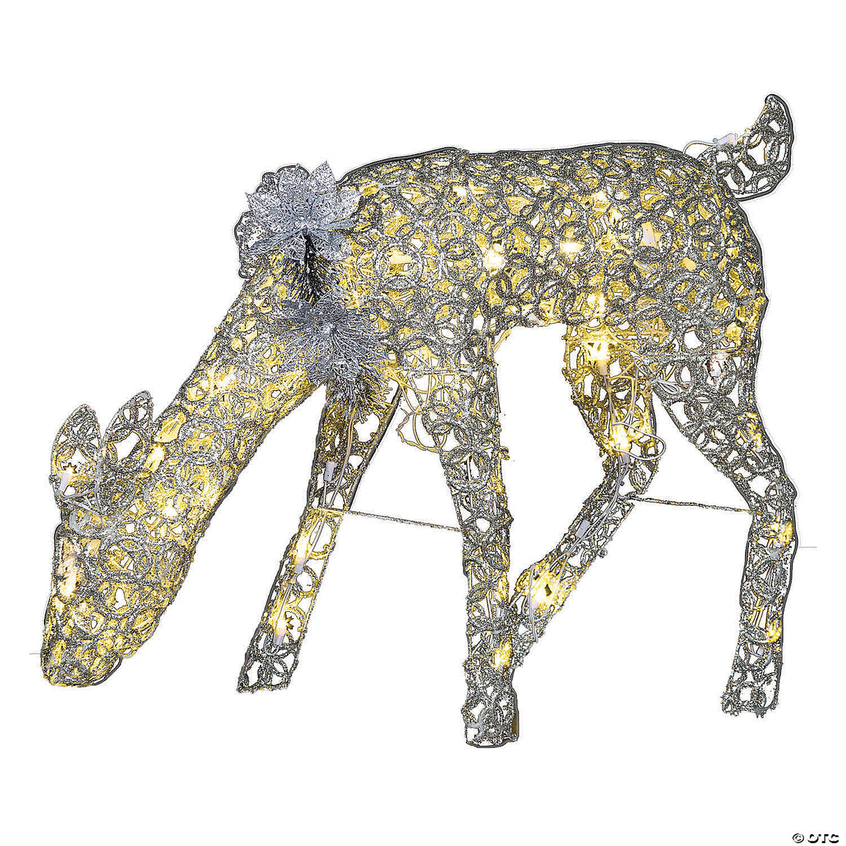 Light-up Led Doe With Sparkle Rings Outdoor Decoration