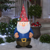 4 Ft. Blow-up Inflatable Gnome With Christmas Hat & Built-in Led Lights Outdoor Yard Decoration