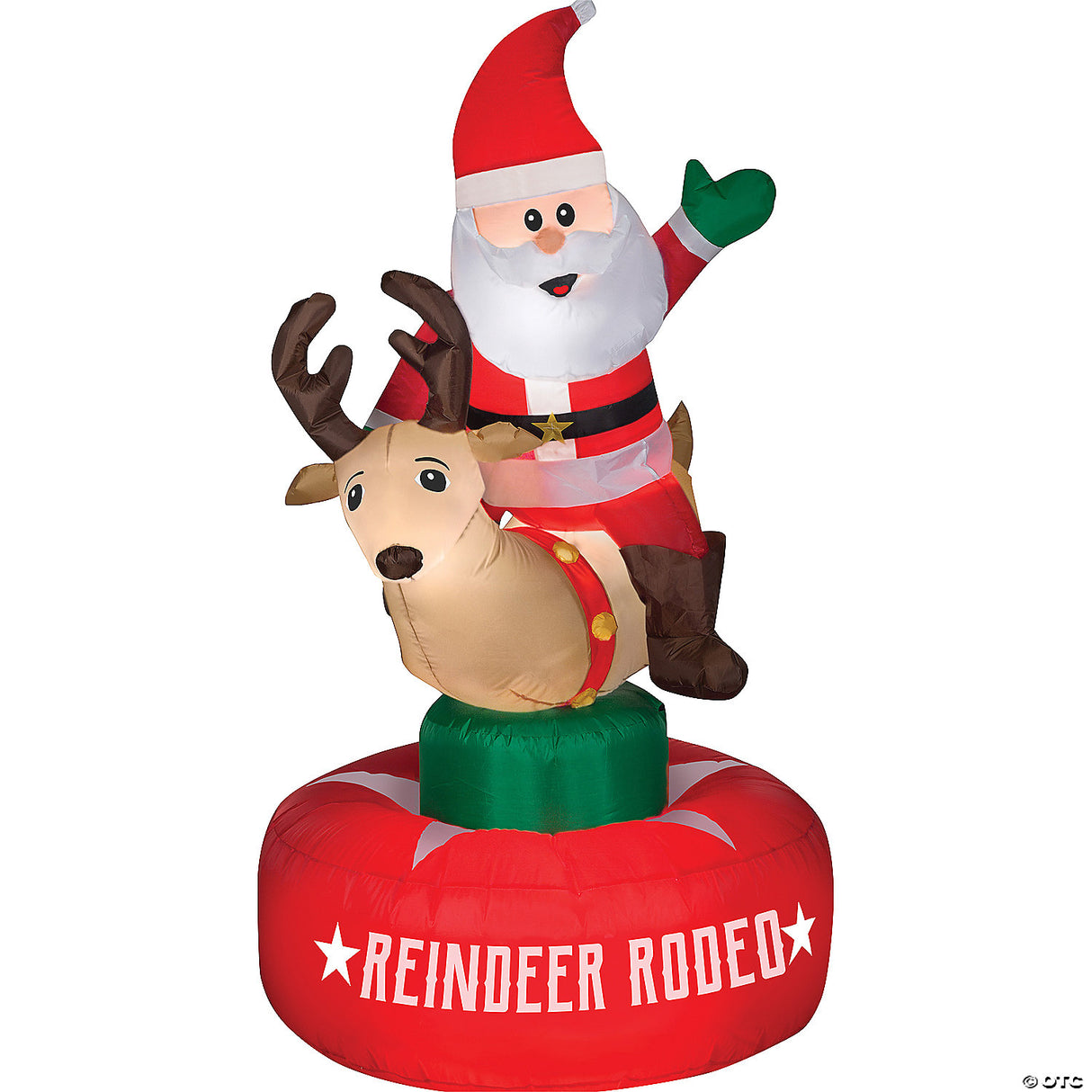 72" Blow Up Inflatable Animated Santa On Reindeer Outdoor Yard Decoration