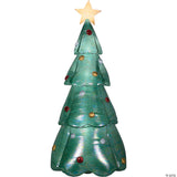 90" Blow-up Inflatable Mixed Media Green Christmas Tree With Built-in Led Lights Outdoor Yard Decoration