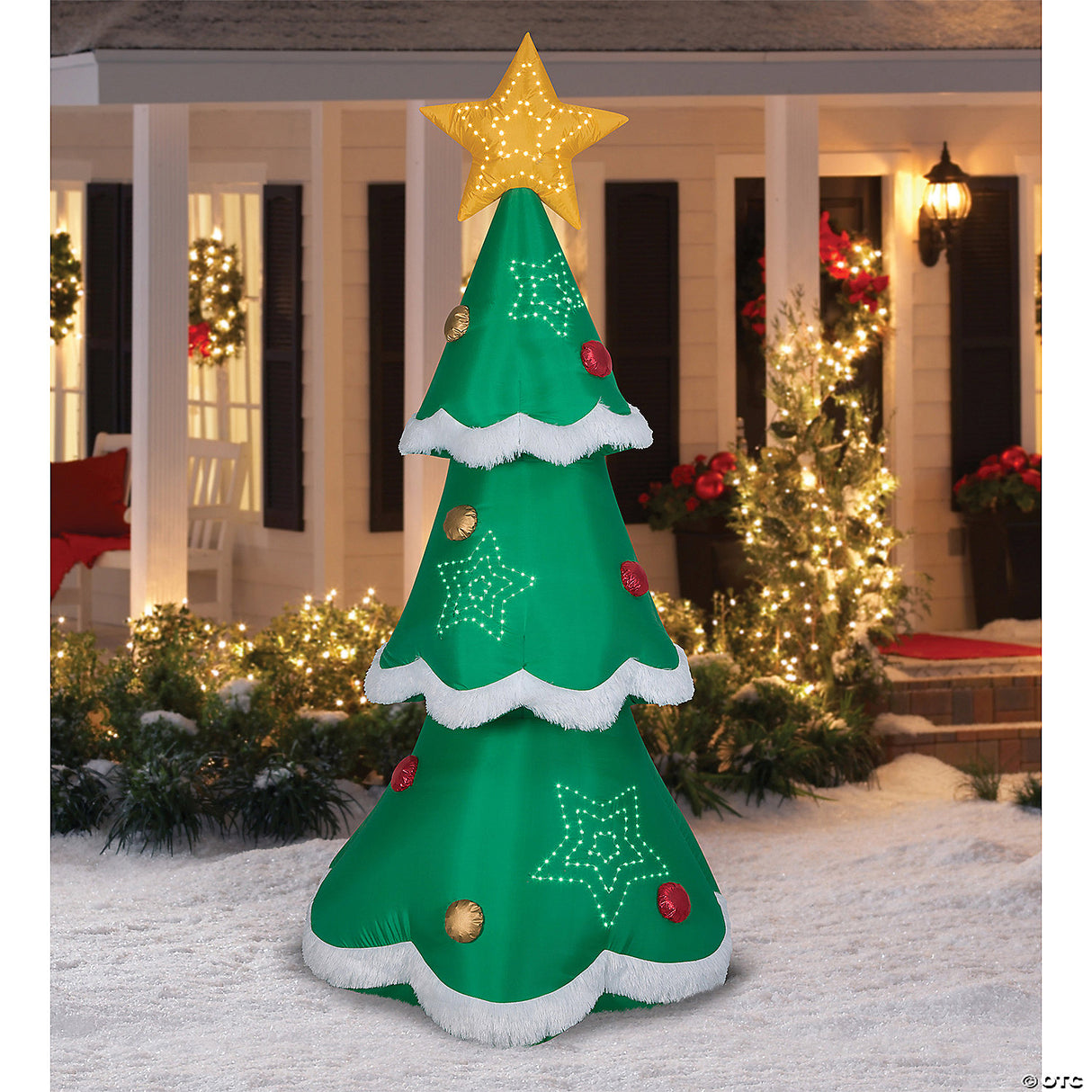 7.5 Ft. Blow-up Inflatable Mixed Media Christmas Tree With Built-in Led Lights Outdoor Yard Decoration