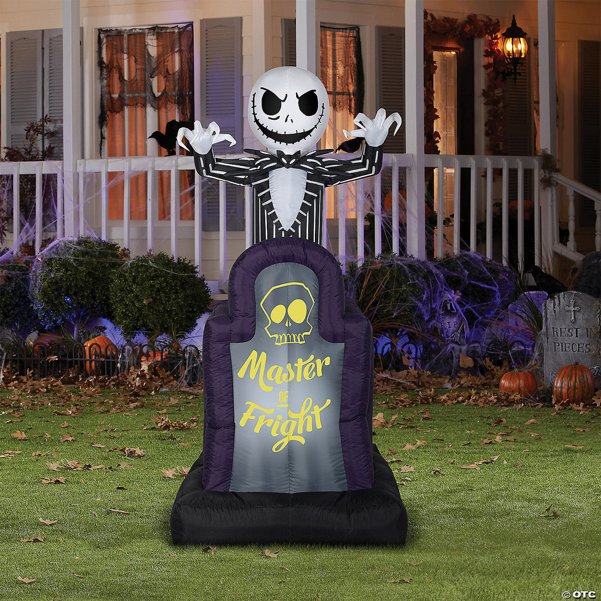 42" Blow Up Inflatable Nightmare Before Christmas Master Of Fright Jack Skellington Halloween Outdoor Yard Decoration