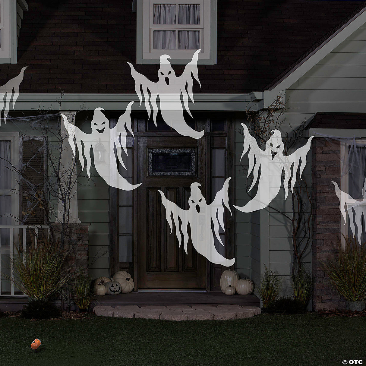 11" Lightshow® Whirl-a-motion Ghosts White Projection Light Halloween Outdoor Yard Decoration