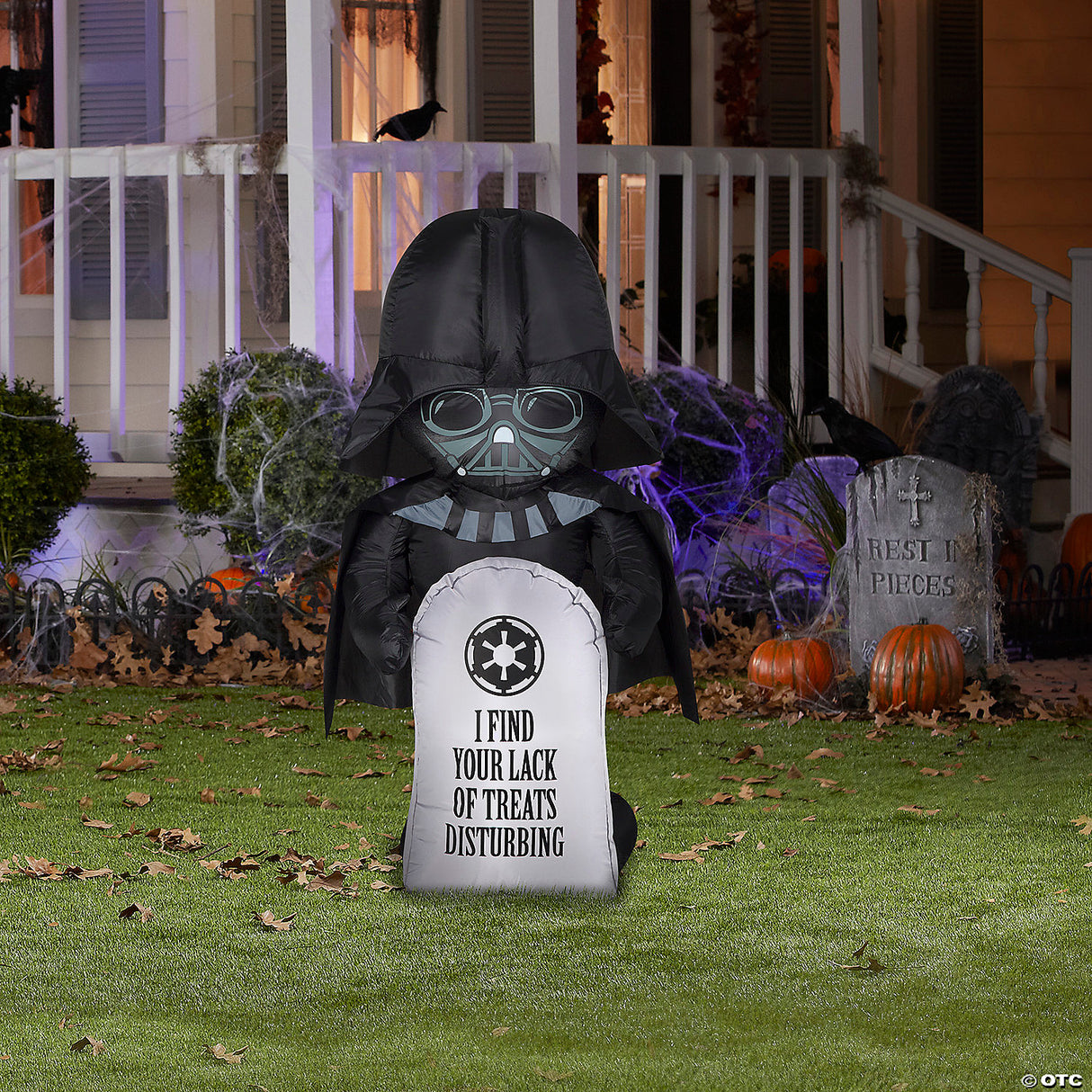 42" Airblown® Blowup Inflatable Stylized Darth Vader With Tombstone Halloween Outdoor Yard Decoration