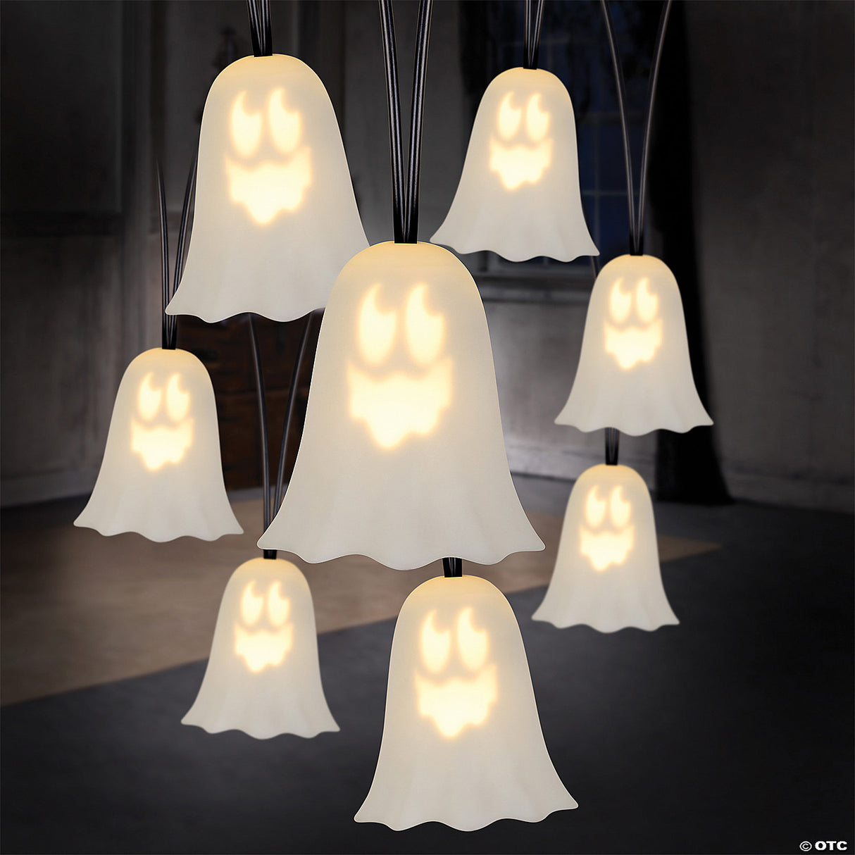 Singing Ghosts Emoteglow White Light String Halloween Decoration