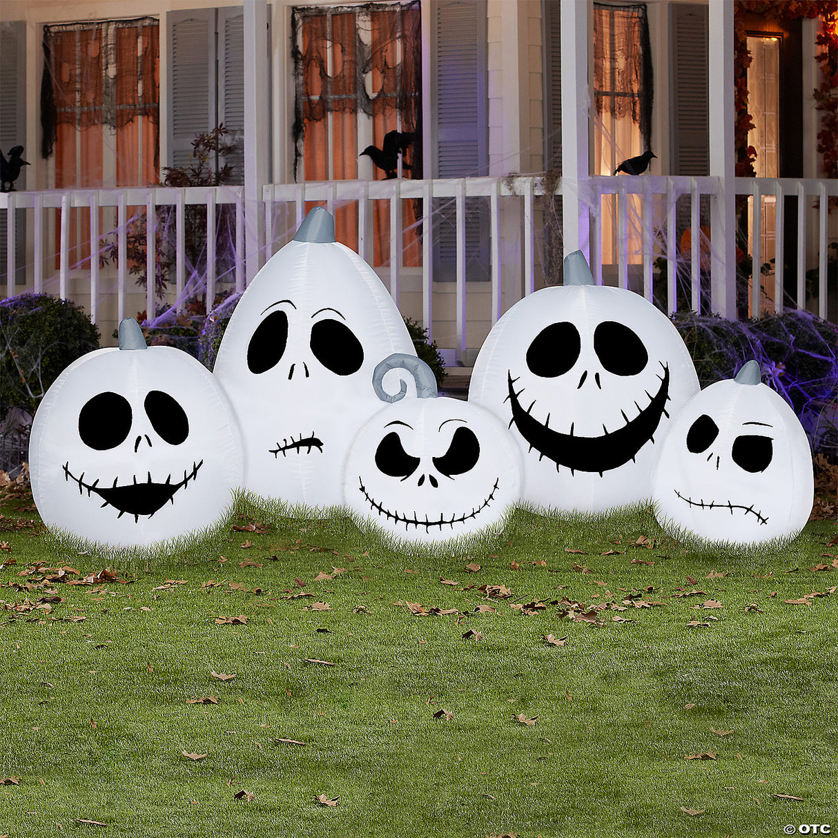 40" Blow-up Inflatable Nightmare Before Christmas Jack Skellington Pumpkins With Built-in Led Lights Outdoor Yard Decoration