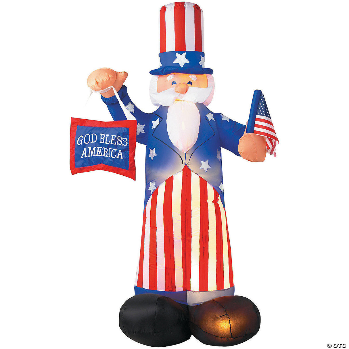 72" Airblown Light-up Uncle Sam Outdoor Yard Decoration