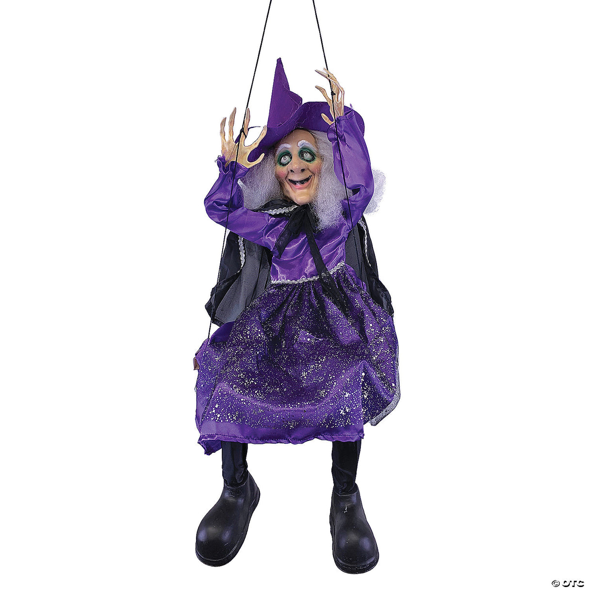 39" Hanging Kicking Witch On Swing Decoration