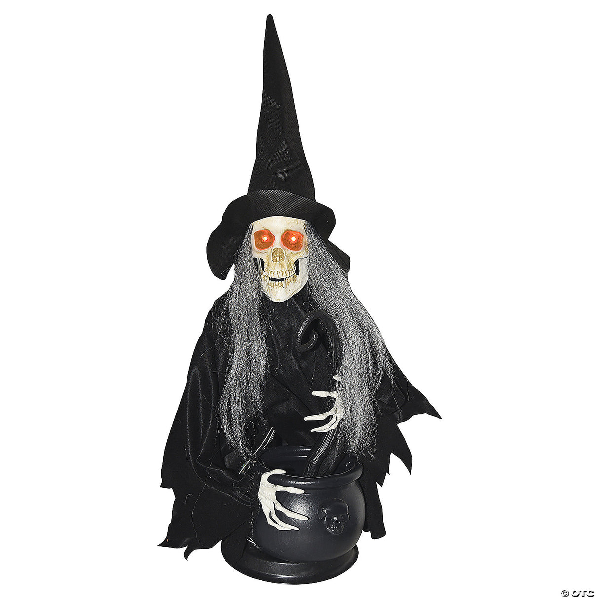 31" Animated Witch With Cauldron Halloween Decoration