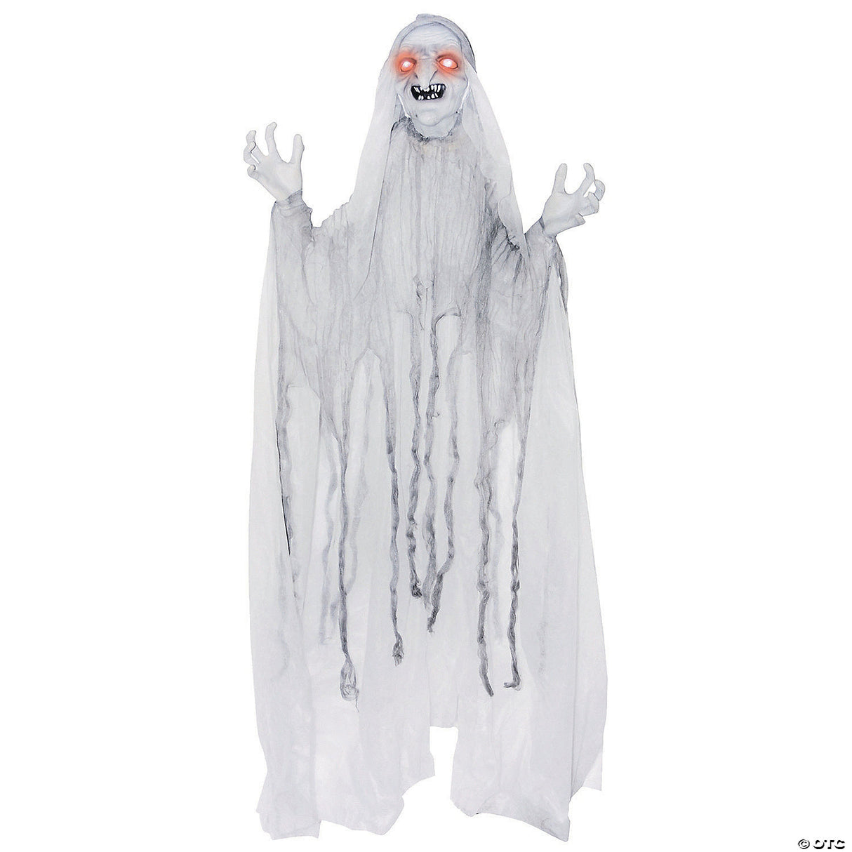 5 Ft. Animated Light-up Spinning White Witch Halloween Decoration
