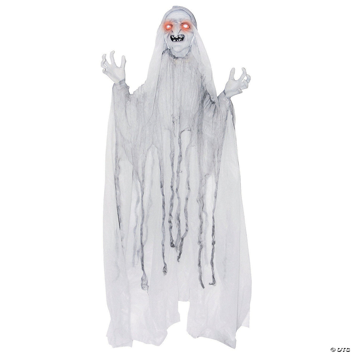 5 Ft. Animated Light-up Spinning White Witch Halloween Decoration