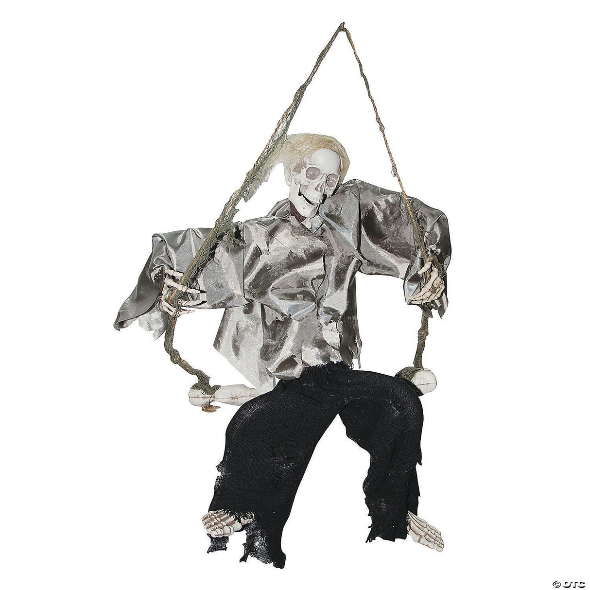 36" Animated Light-up Kicking Reaper On Swing Halloween Decoration