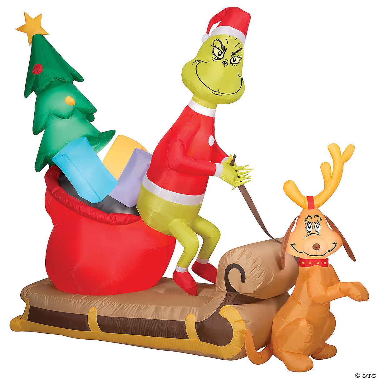 Arblwn Grnch And Max W/sleigh Lg Scene