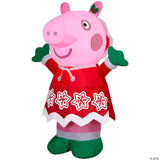 38" Airblown® Blowup Inflatable Holiday Outfit Peppa Pig With Built-in Lights Christmas Outdoor Yard Decoration