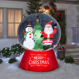 6 Ft. Airblown® Santa & Snowman Snow Globe With Snow Pellets & Built-in Led Lights Christmas Outdoor Yard Decoration