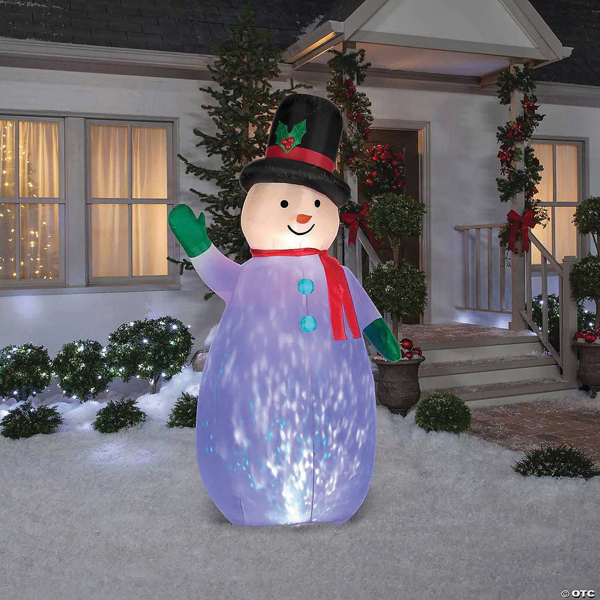 90" Blow Up Inflatable Snowman Projection Outdoor Yard Decoration