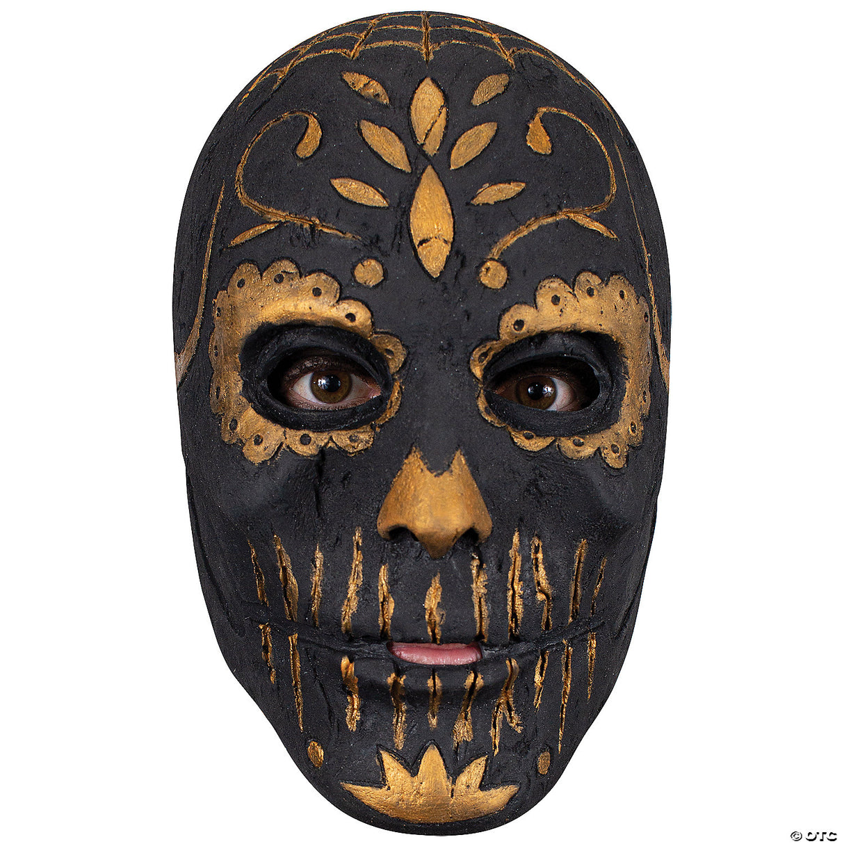 Day Of The Dead Golden Carving Catrina Mask