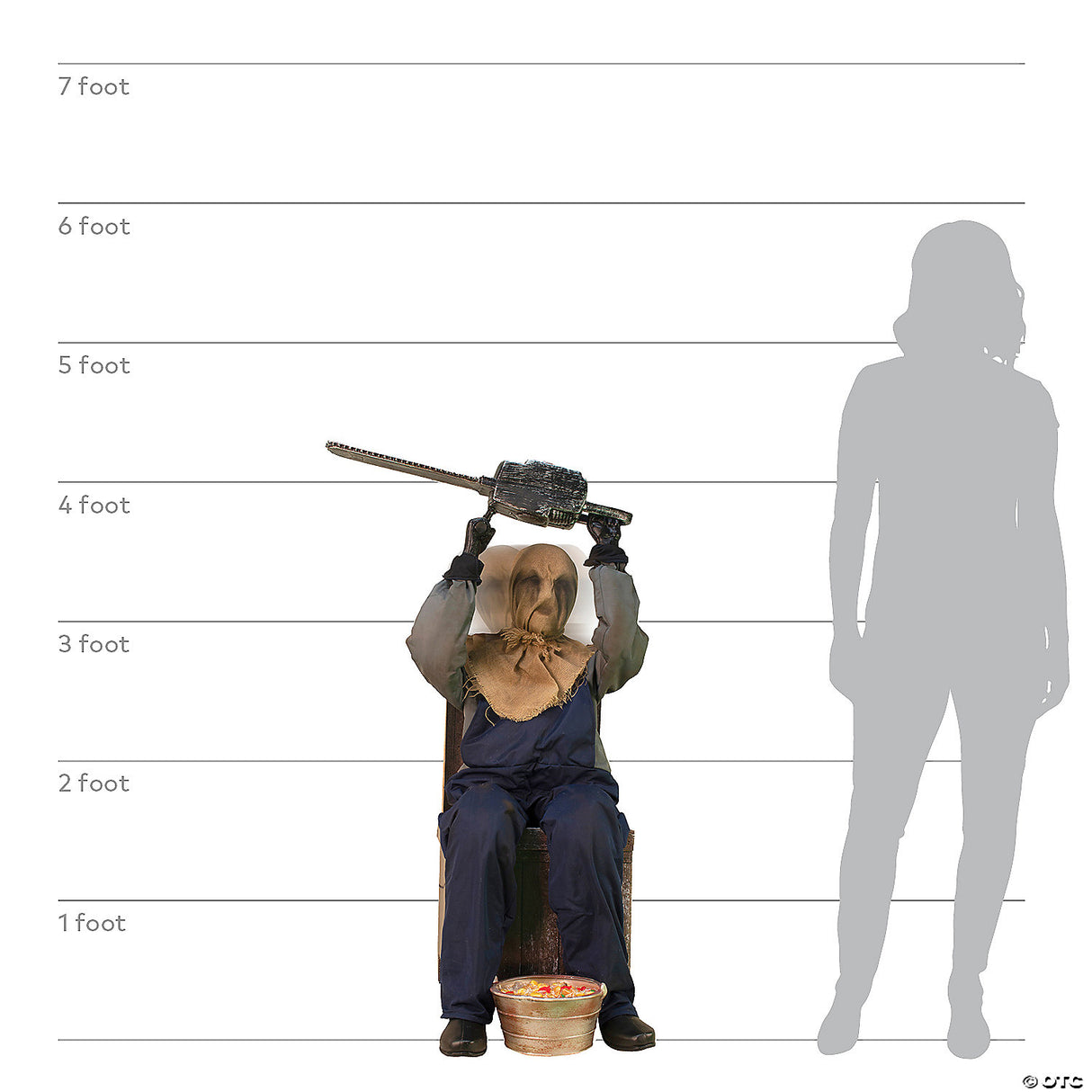 45" Seated Animated Chainsaw Greeter Prop