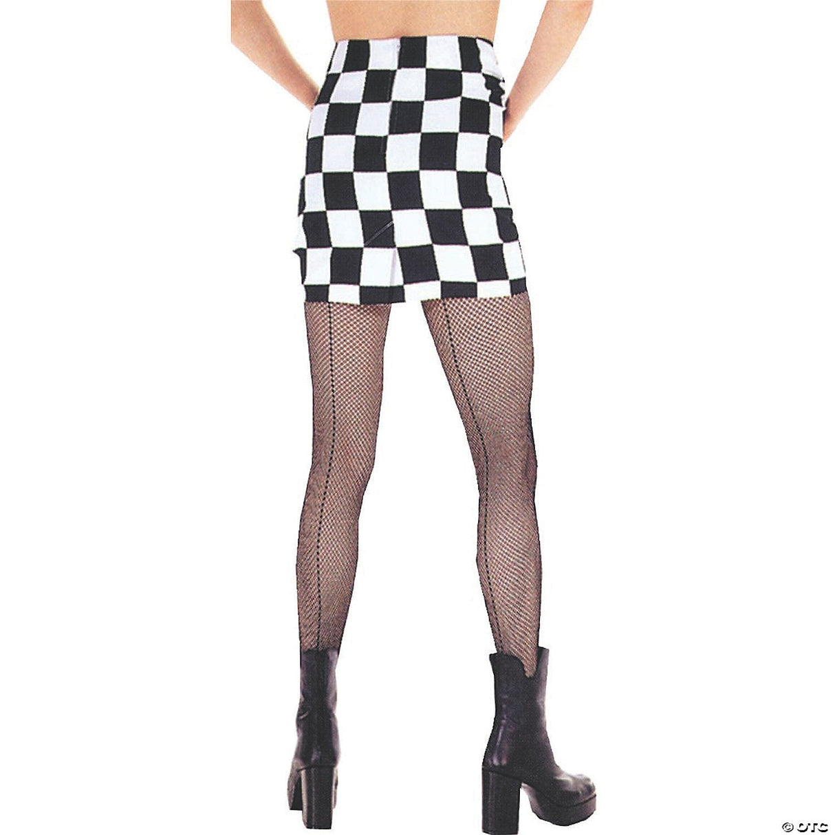 Black Fishnet Pantyhose with Seam One Size Halloween Costume Accessory