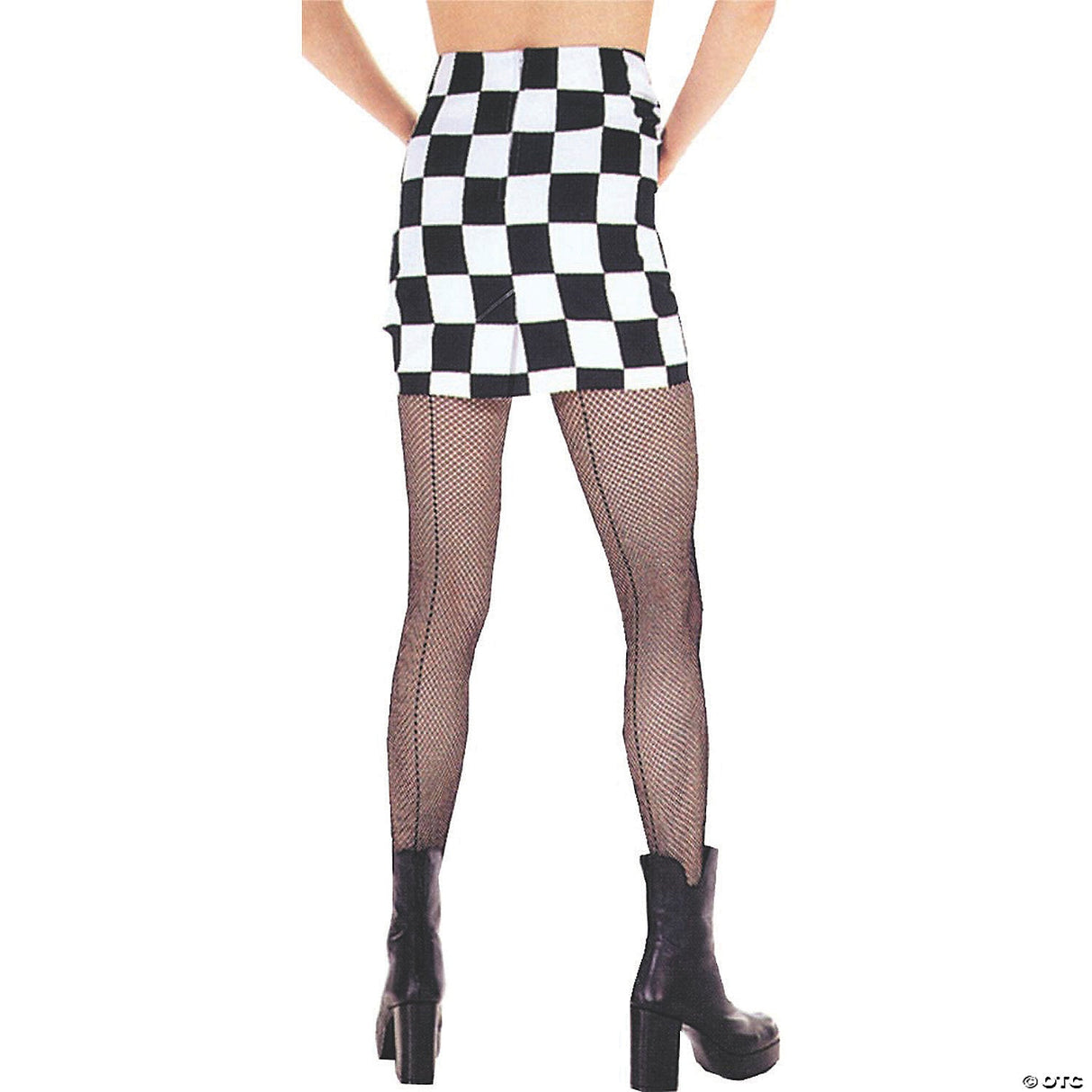 Black Fishnet Pantyhose with Seam One Size Halloween Costume Accessory