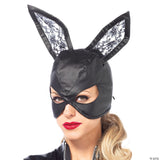 Faux-leather Bunny Mask - Halloween Costume Mask Dress Up Party Accessory
