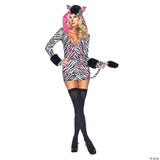 Women’s Sexy Zebra Costume – Exotic Animal Print Party Dress Small