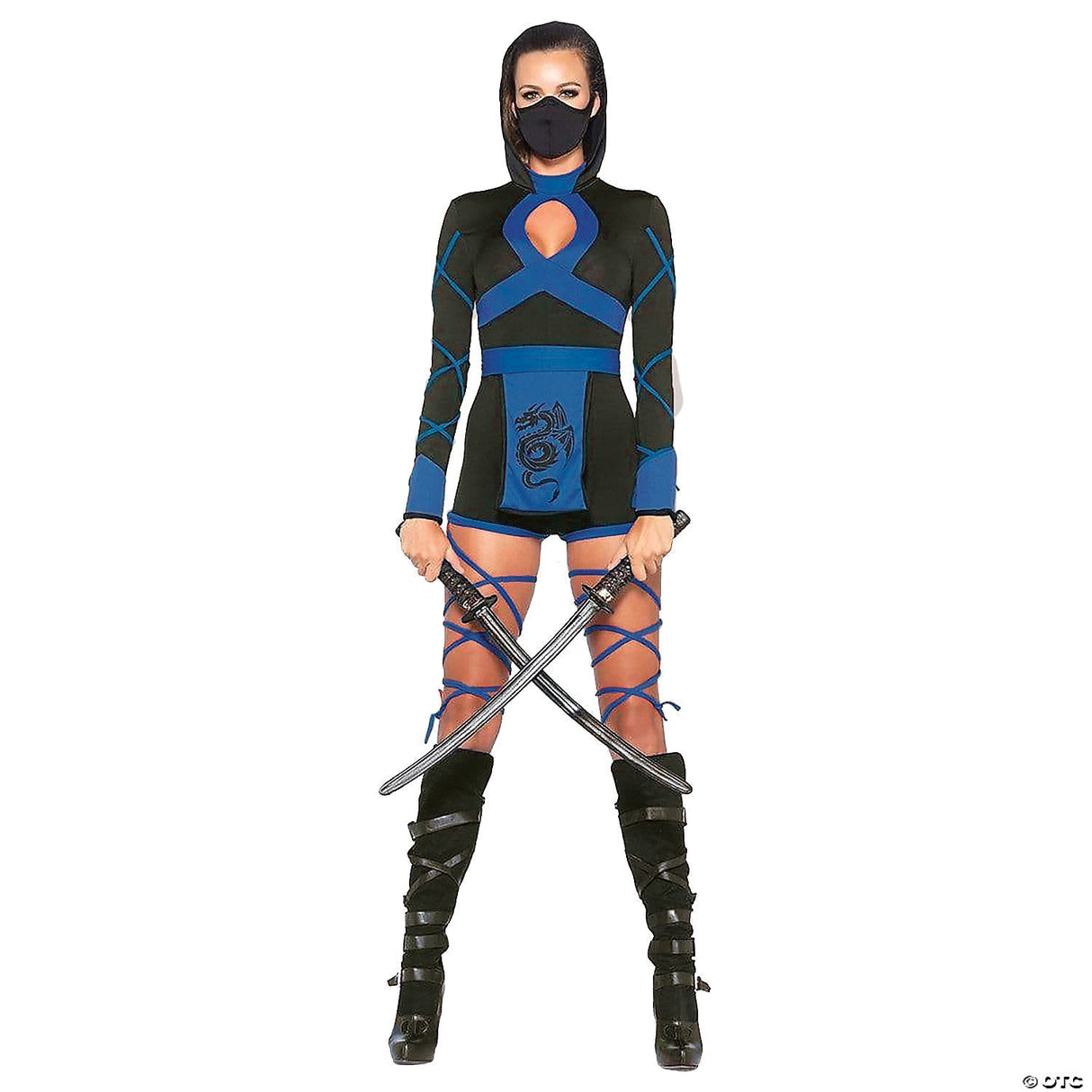 Ninja 3-Piece Black/Blue Costume XL – Adult Halloween Cosplay Outfit