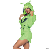 ALIEN HOODIE DRESS GRN AD SM