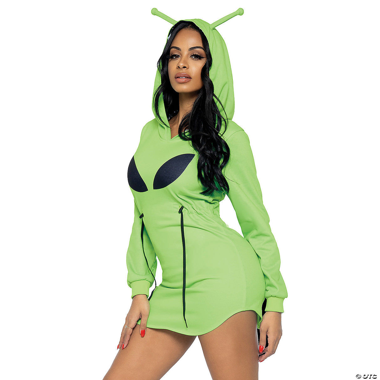 ALIEN HOODIE DRESS GRN AD SM