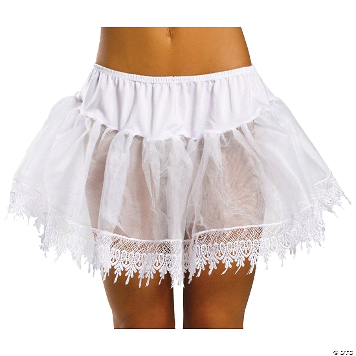 White Teardrop Lace Petticoat Skirt – Halloween Costume Dress Up