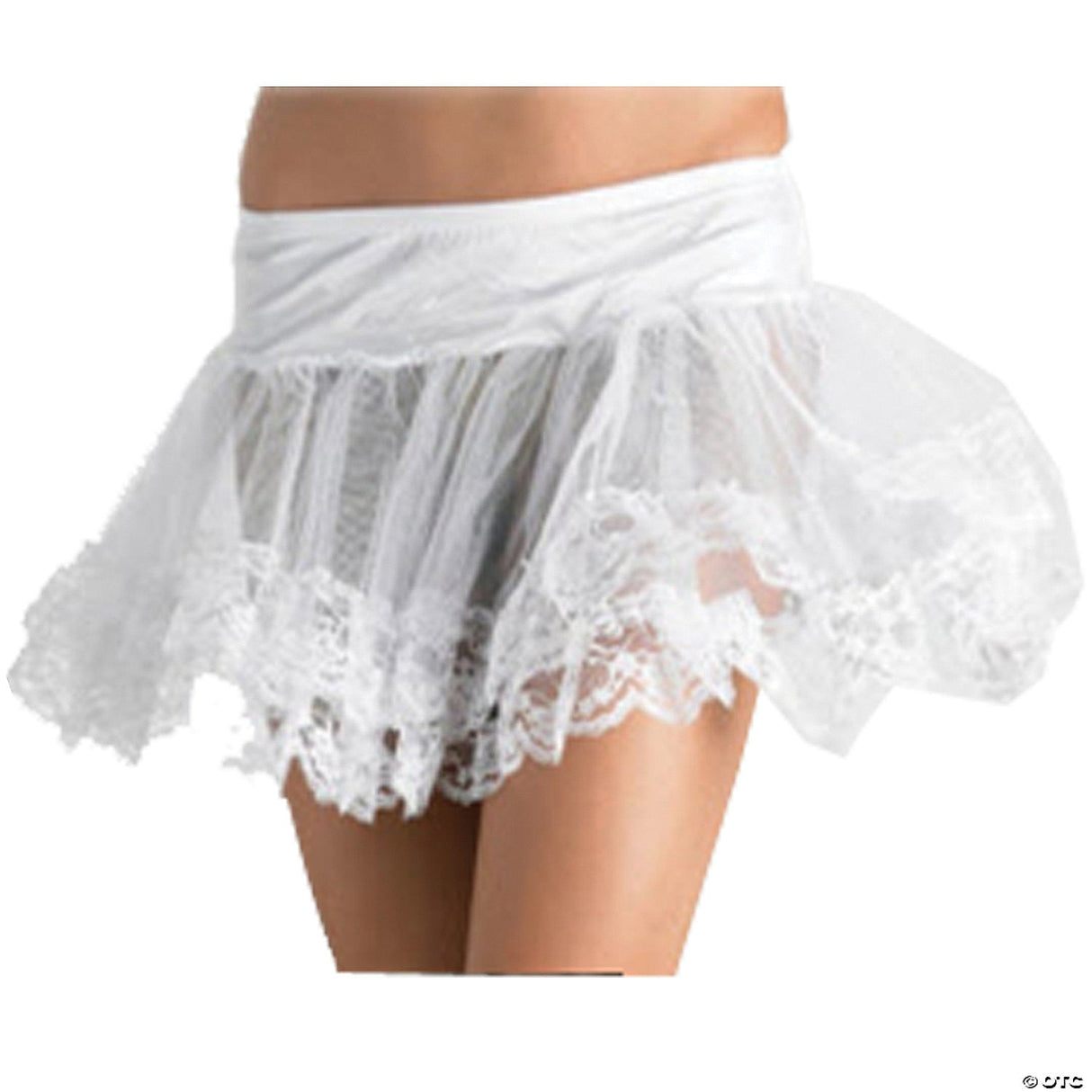 White Lace Bottom Petticoat Skirt – Halloween Costume Dress Accessory