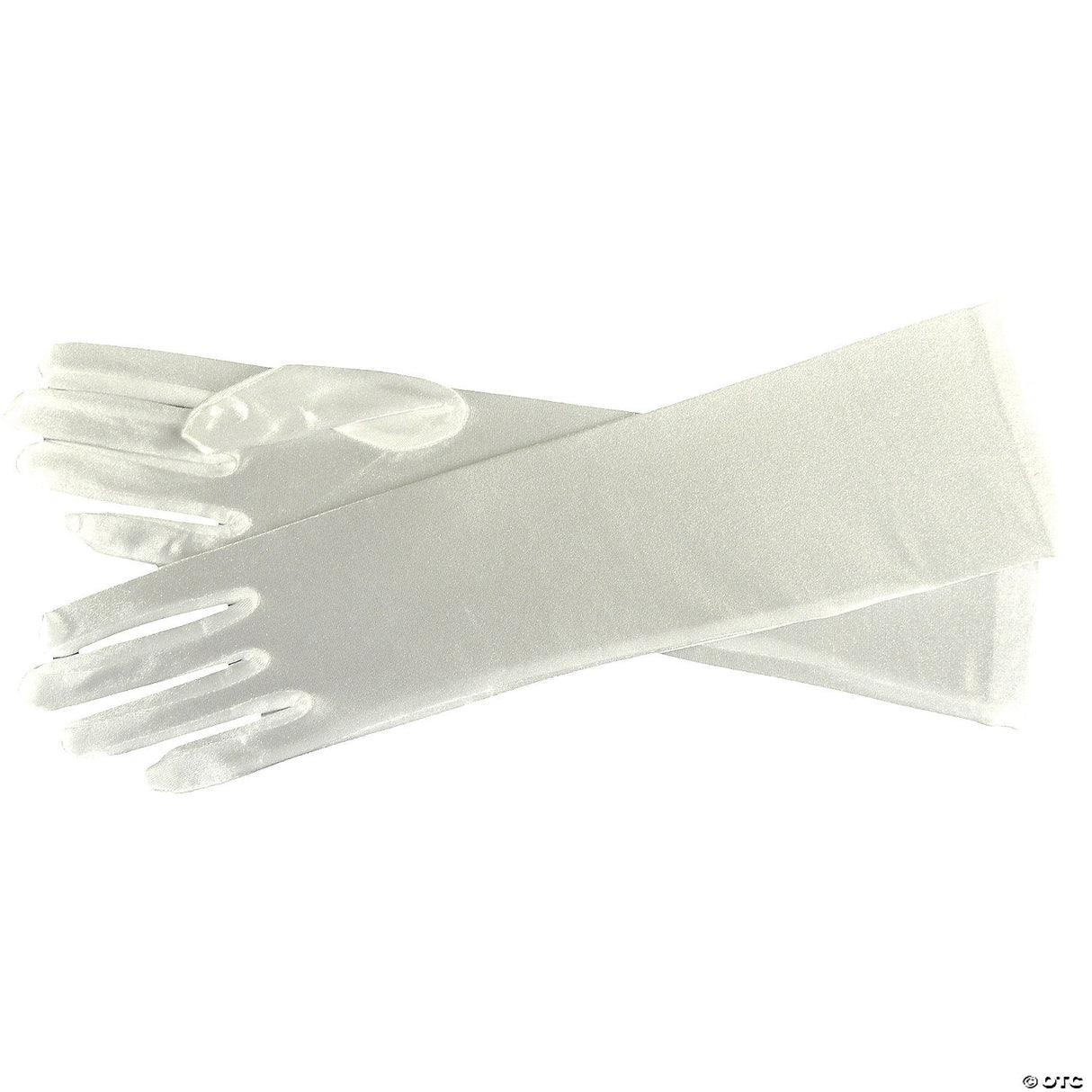 White Satin Gloves Long Costume Accessory – Halloween Formal Wear