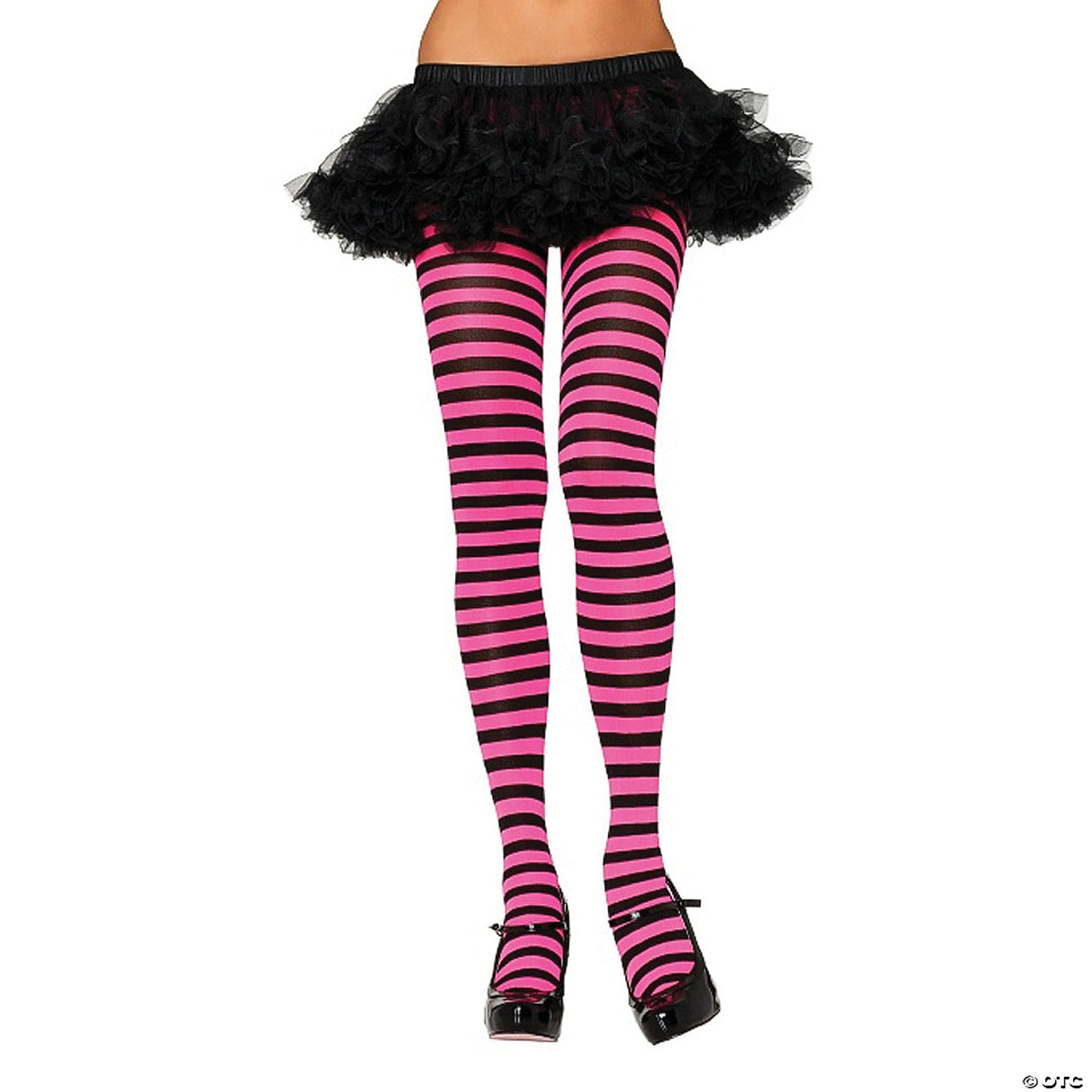 Striped Stockings Halloween Costume Tights – Black & White Pattern