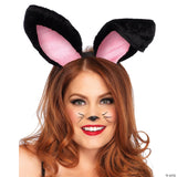 Adult Plush White Bunny Ears Headband – Halloween Costume Accessory