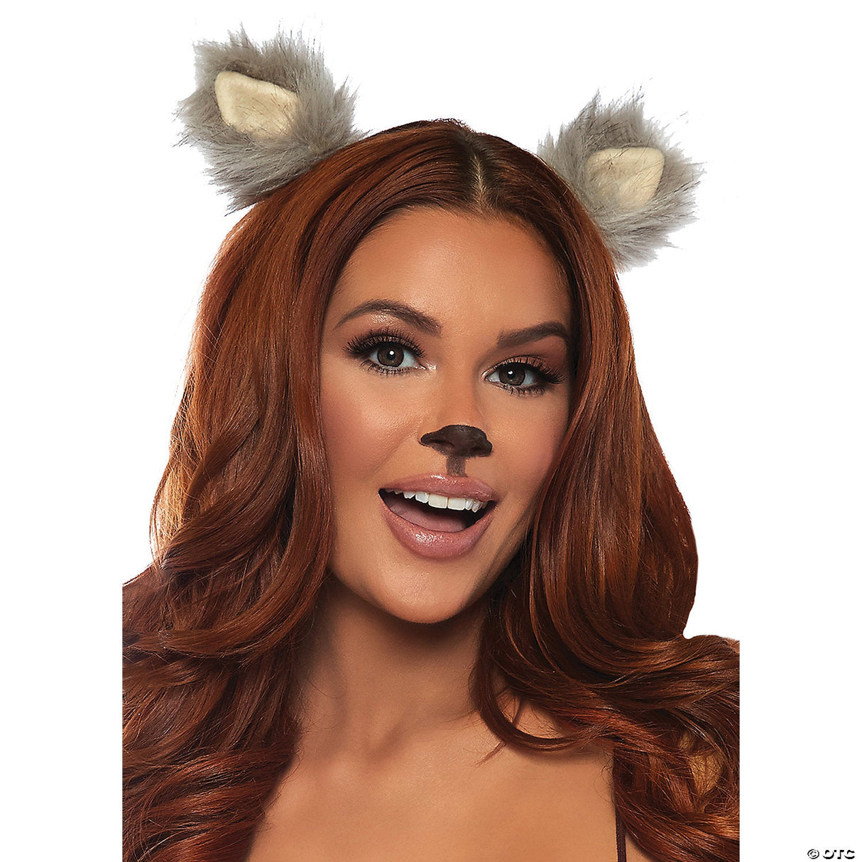 Adult Gray Furry Animal Ear Clips – Halloween Costume Headband