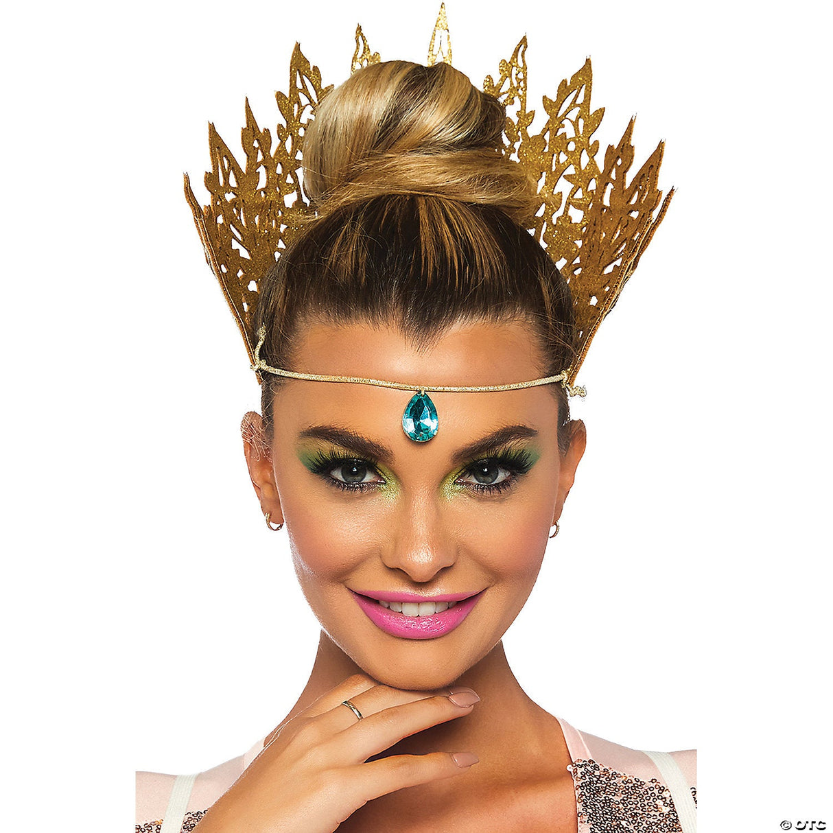Adult Gold Glitter Die Cut Crown – Royal Halloween Costume Accessory