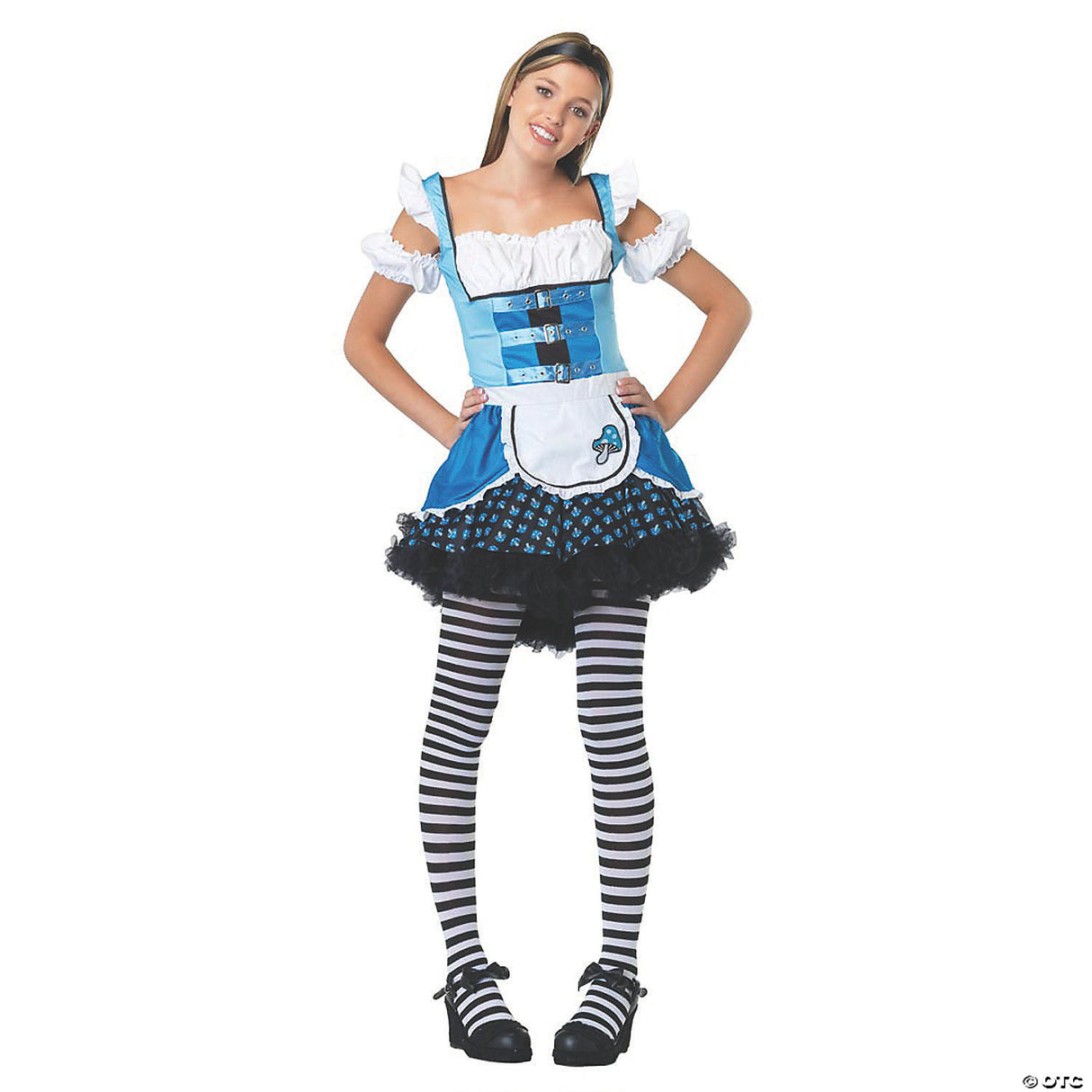 Teen Girl's Mushroom Alice Costume Small Medium 10-12