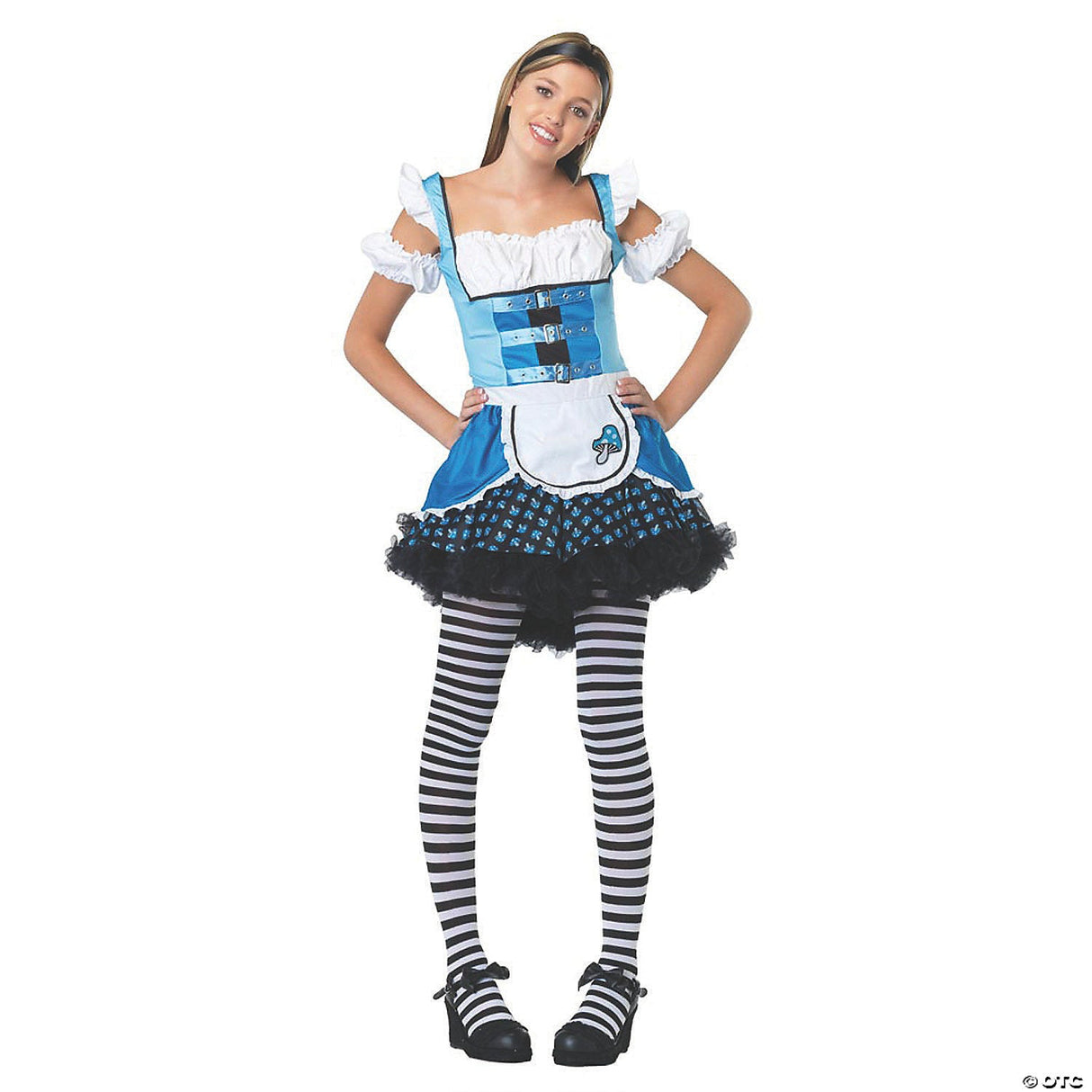 Teen Girl's Mushroom Alice Costume Small Medium 10-12 - Halloween Costume Dress
