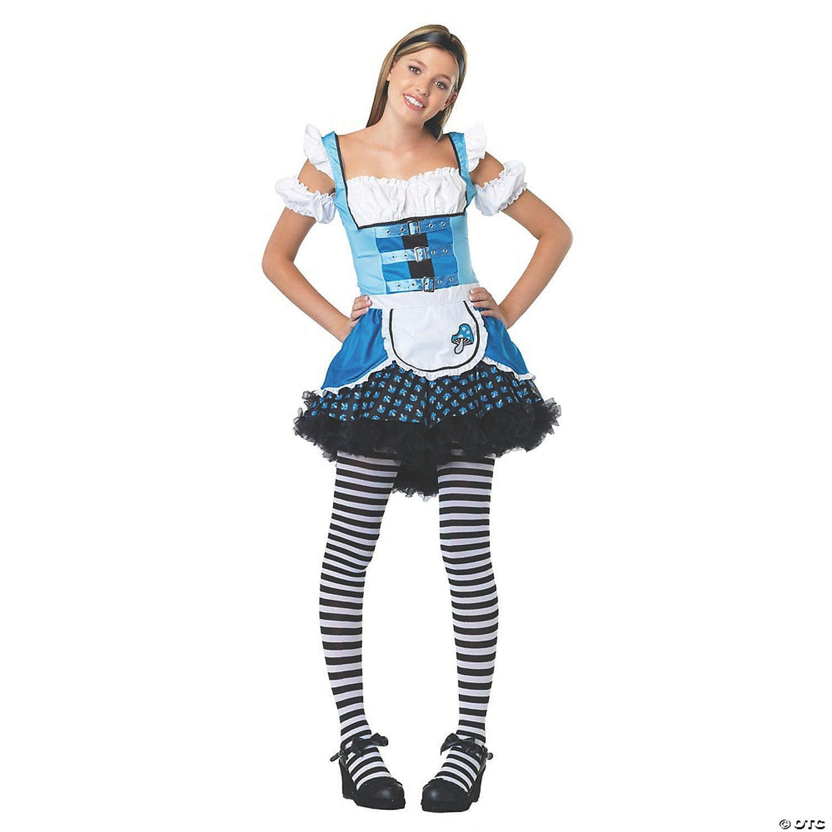 Teen Girl's Mushroom Alice Costume Small Medium 10-12 - Halloween Costume Dress