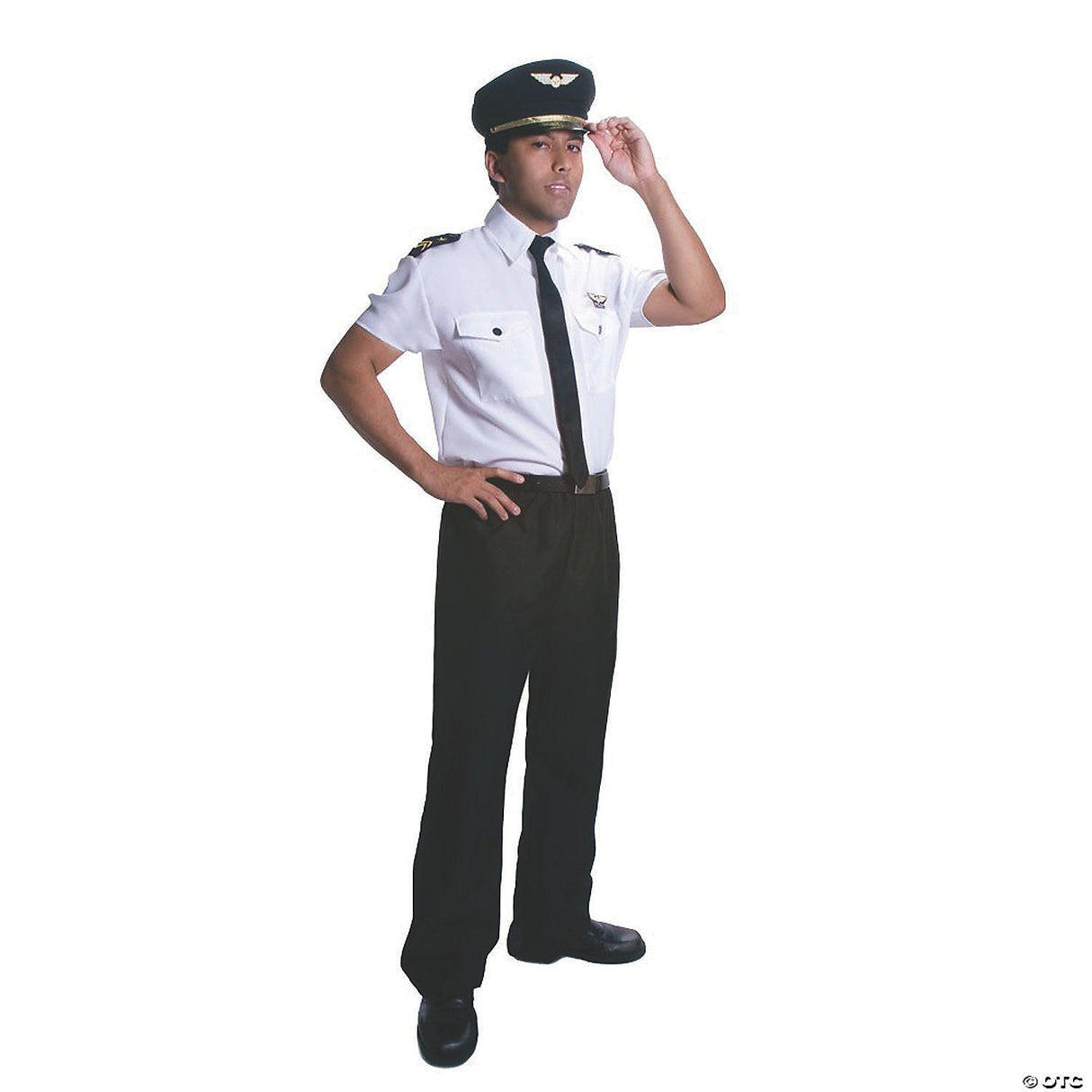 Adult Pilot Costume Medium – Airline Aviator Halloween Cosplay Uniform Outfit