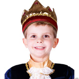 Kids Gold and Red Royal Crown Tiara – Halloween Costume Accessory Party Hat