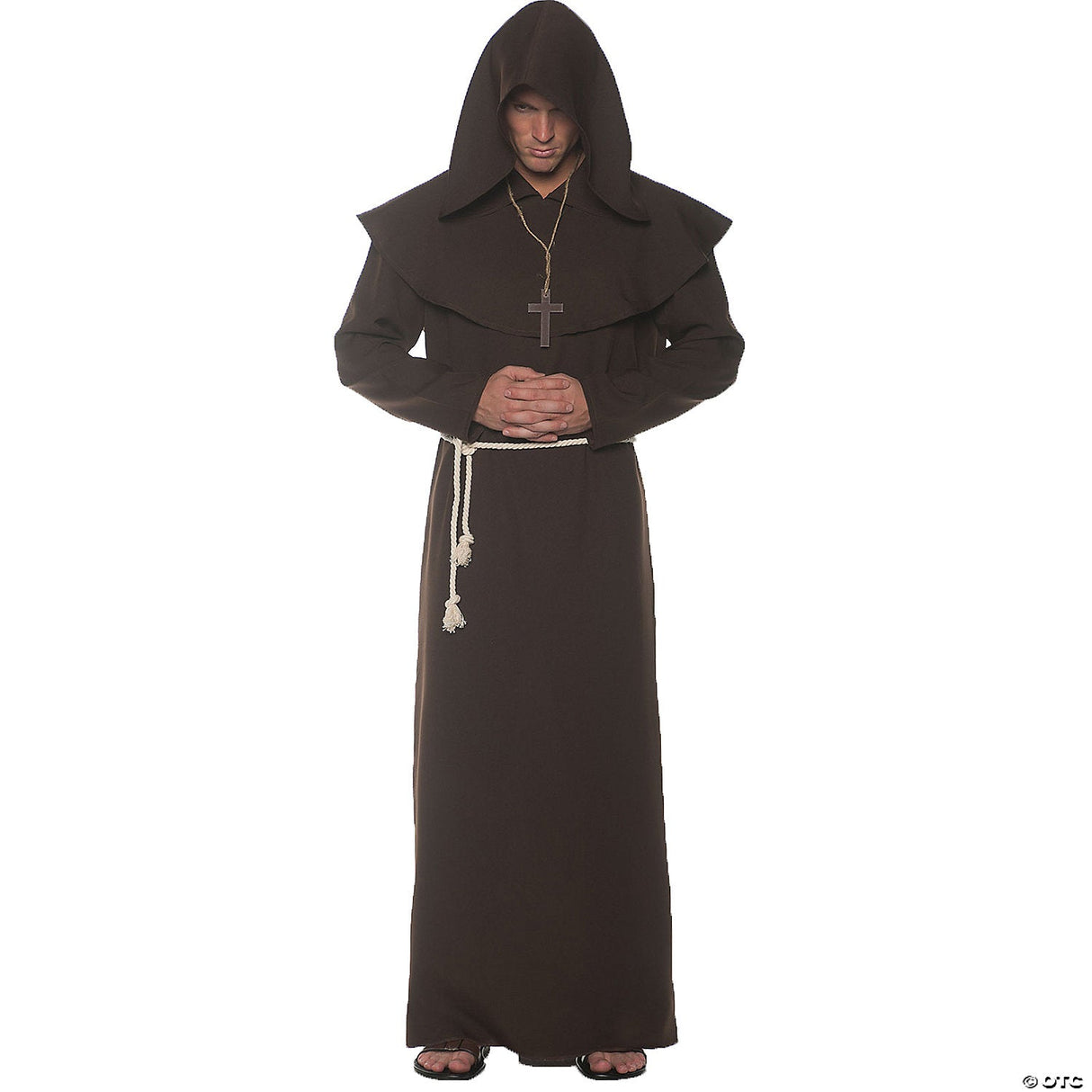 Adult Monk Robe Black Costume – XXL – Medieval Religious Halloween Outfit
