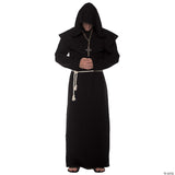 Adult Monk Robe Black Costume – XXL – Medieval Religious Halloween Outfit