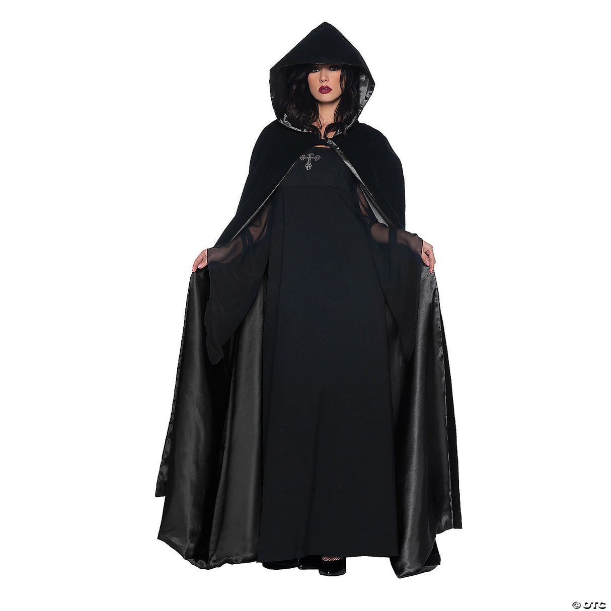 MN VELVET CAPE ALL BLACK