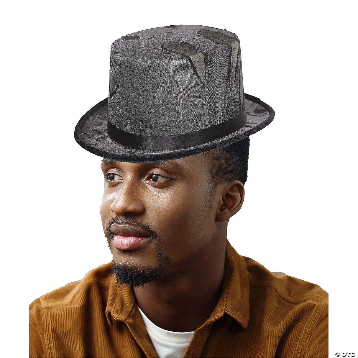 Adults Black Tattered Top Hat